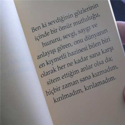 Sevgiliye özel söz