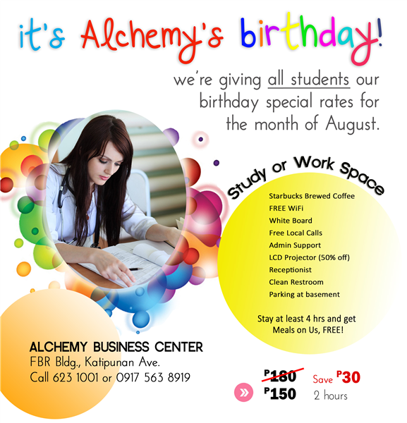 STUDY SPACE + FREE Meal