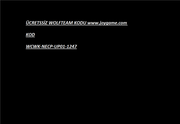 Wolfteam Kodunuzu ALın Üctetsiz