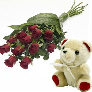 Flower with cute teddy