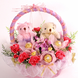 Flower with cute teddy
