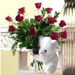 Flower with cute teddy