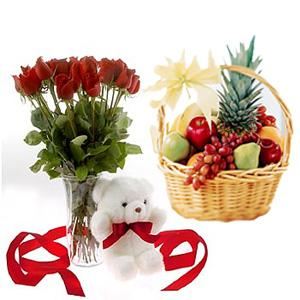 Flower with cute teddy