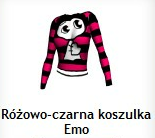 Różowo-czarna koszulka Emo