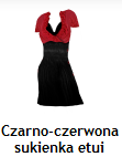 Czarno-czerwona sukienka etui