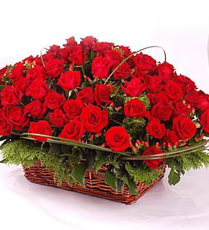 A Basket of Red roses
