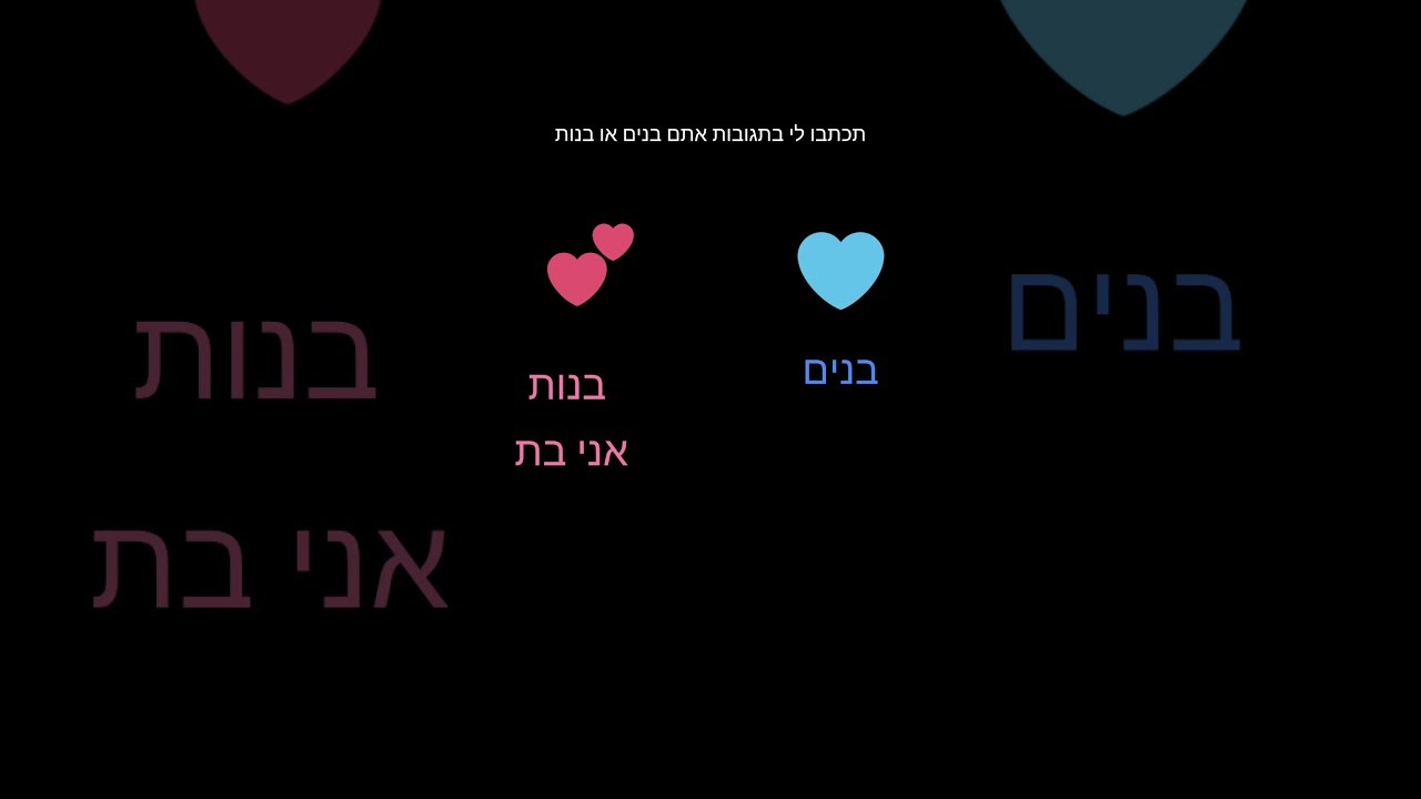 את/ה בן או בת?♂️/♀️