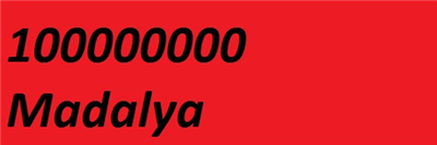 100000000 Madalya