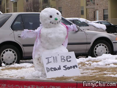 FUNNY SNOW MAN . 