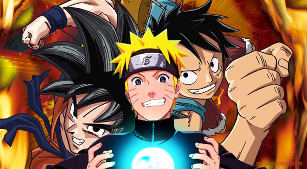 Naruto, One Piece, Dbz