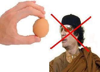 Sende yumurta protestosuna katıl.Kaddafi'ye yumurta at.