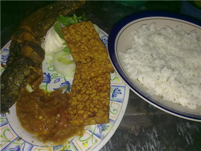 Nasi Lalapan Pake Tempe + Lele