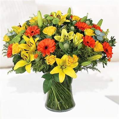 Mixed flowers in a vase