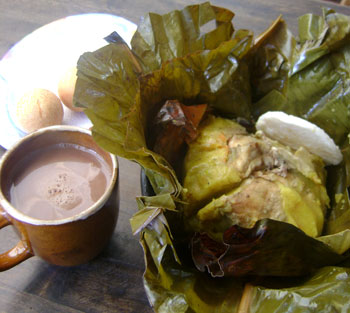 Tamal con Chocolate