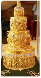A golden cake