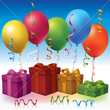 Ballons with gifts