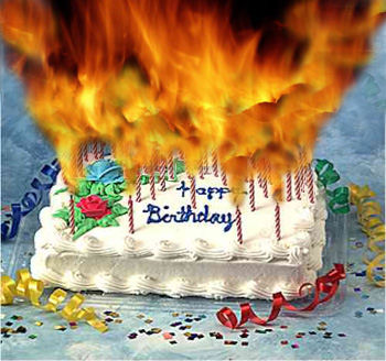 Faming Birthday Cake 