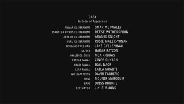 credit at the end of the film