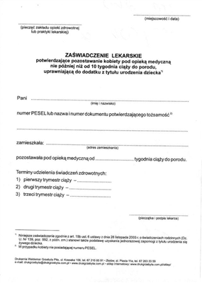 Zaświadczenie becikowe