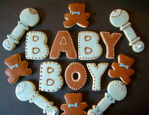 a plate of It's a Boy Cookies