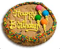 a giant Happy Borthday Cookie