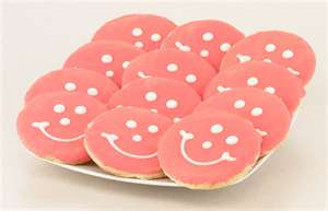 a plate of Happy Face Cookies
