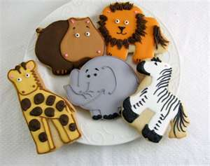 a plate of Animal Cookies