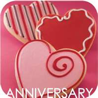 a plate of Happy Anniversary Cookies