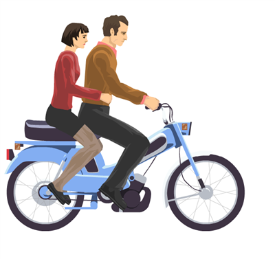 Moped couple