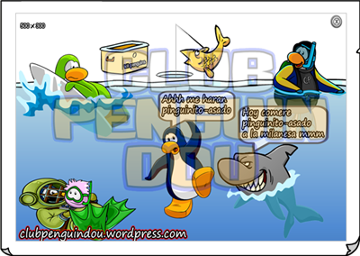 pinguino al agua