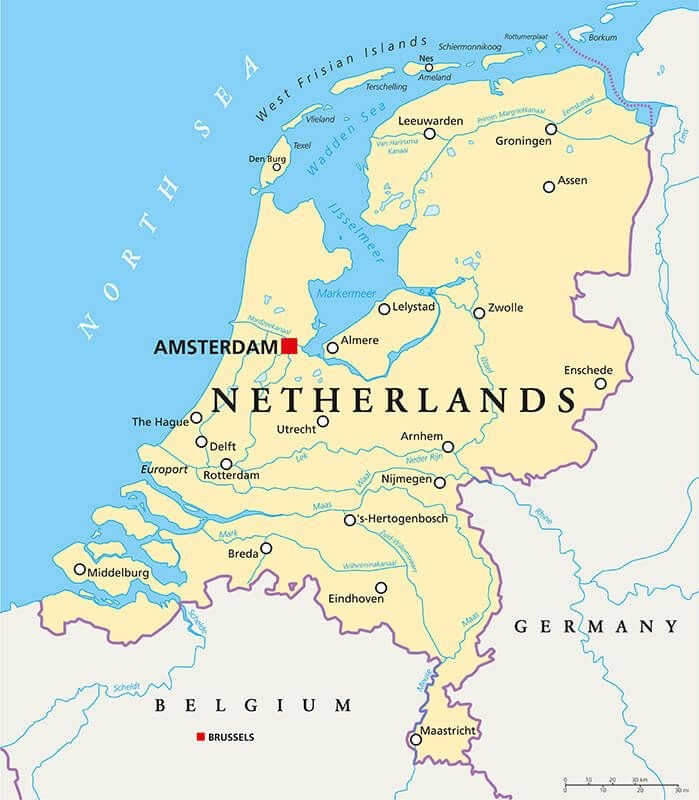 Berapa luas daerah Negara Netherlands 
