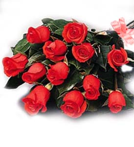 a bunch of red roses