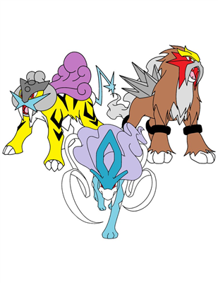 Entei , Suicine , Raikou