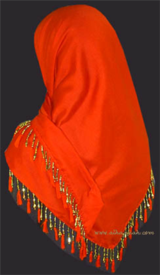 Orange Tassel Hijab