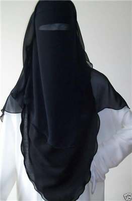 3 layer black niqab