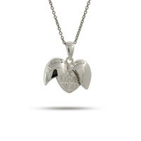 Sterling Silver I Love You Secret Message Heart Pendant