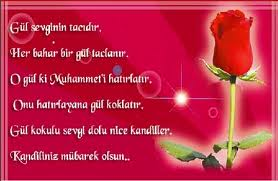  Gül bahçesine girenler gül olmasalar da gül kokarlar. Kainatin en güzel gülünün kokusunun üzerinizde olmasi temennisiyle. Mevlit Kandiliniz Mubarek Olsun.