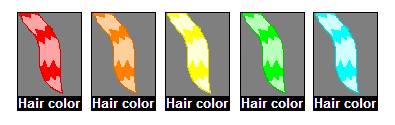 Five hair colors