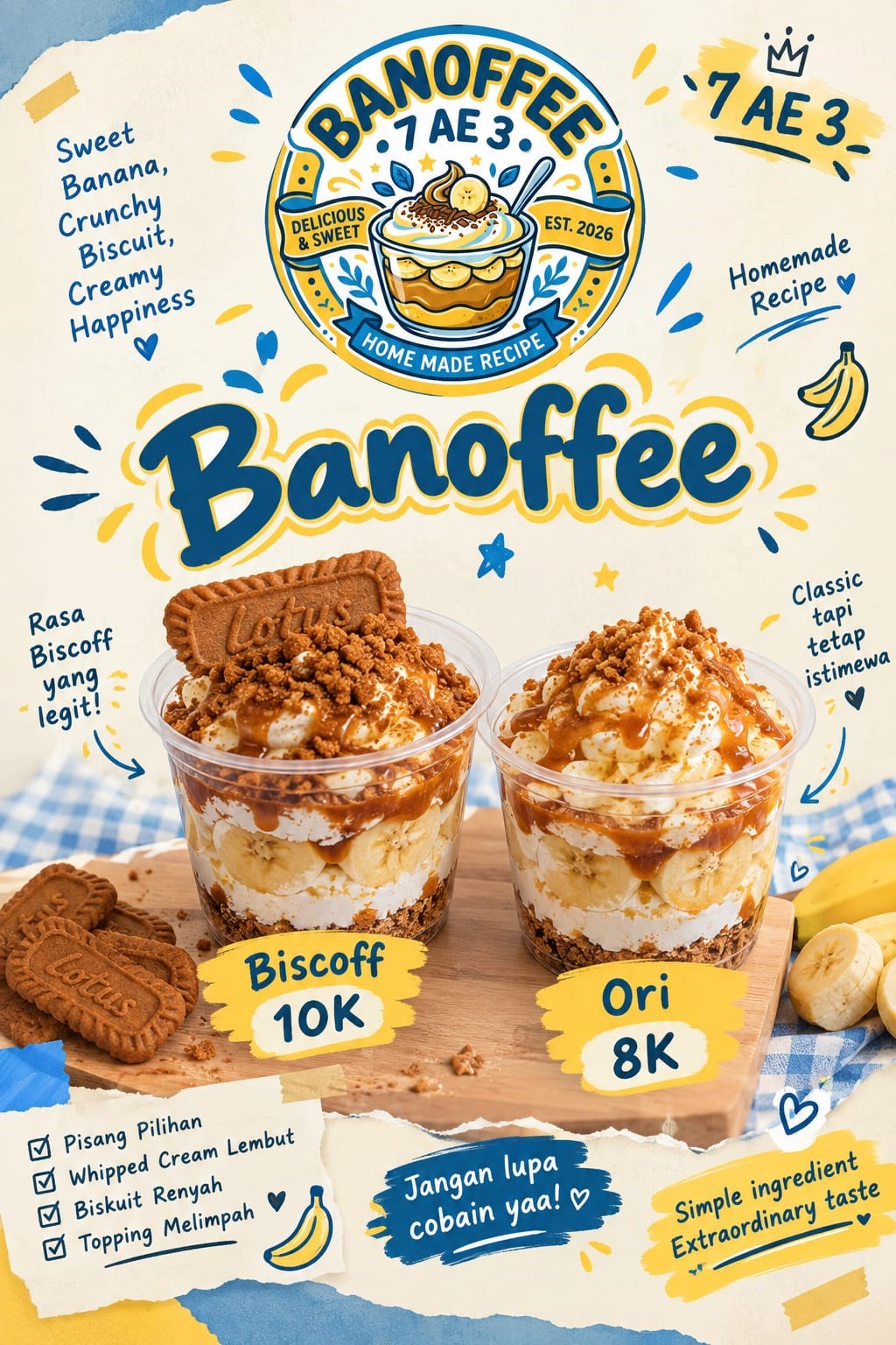 Order banoffee 7 ae 3🍌🍌🍌