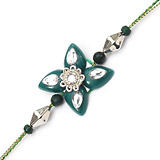 green floral rakhi