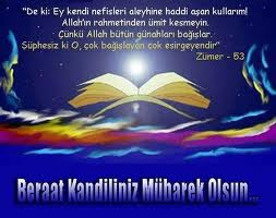 BERAT KANDILININZ MUBAREK OLSUN